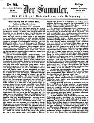 Der Sammler (Augsburger Abendzeitung) Samstag 30. November 1850