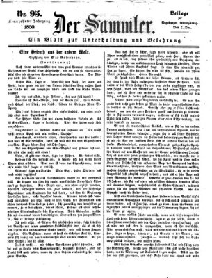 Der Sammler (Augsburger Abendzeitung) Samstag 7. Dezember 1850