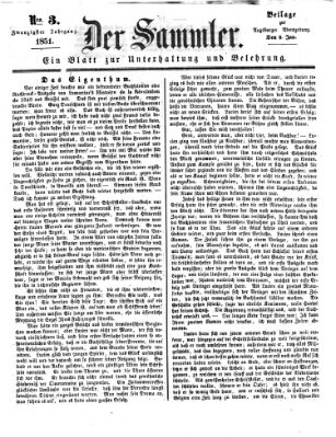 Der Sammler (Augsburger Abendzeitung) Mittwoch 8. Januar 1851