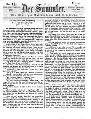 Der Sammler (Augsburger Abendzeitung) Mittwoch 5. Februar 1851