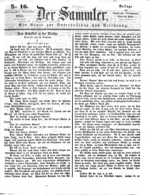 Der Sammler (Augsburger Abendzeitung) Samstag 22. Februar 1851