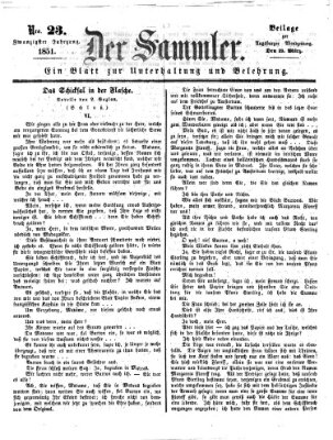 Der Sammler (Augsburger Abendzeitung) Mittwoch 19. März 1851