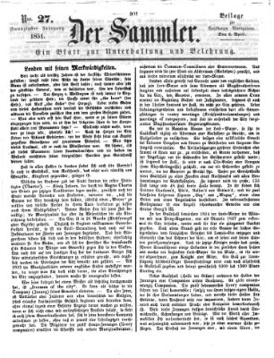 Der Sammler (Augsburger Abendzeitung) Mittwoch 2. April 1851