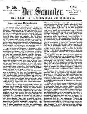 Der Sammler (Augsburger Abendzeitung) Samstag 5. April 1851