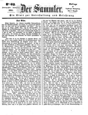 Der Sammler (Augsburger Abendzeitung) Freitag 1. August 1851