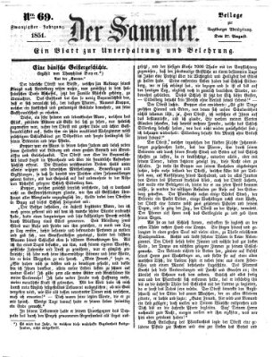 Der Sammler (Augsburger Abendzeitung) Mittwoch 27. August 1851