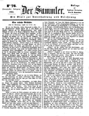 Der Sammler (Augsburger Abendzeitung) Samstag 20. September 1851