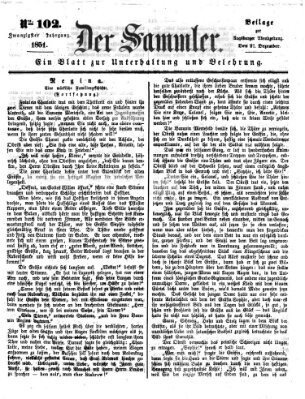 Der Sammler (Augsburger Abendzeitung) Samstag 27. Dezember 1851