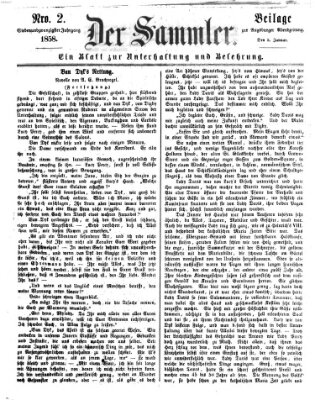 Der Sammler (Augsburger Abendzeitung) Dienstag 5. Januar 1858