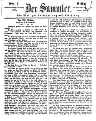 Der Sammler (Augsburger Abendzeitung) Donnerstag 14. Januar 1858