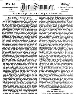 Der Sammler (Augsburger Abendzeitung) Dienstag 2. Februar 1858