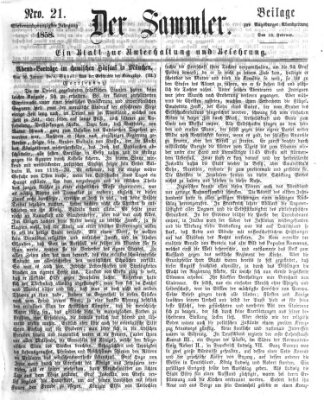 Der Sammler (Augsburger Abendzeitung) Donnerstag 18. Februar 1858