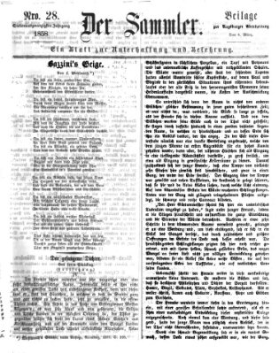 Der Sammler (Augsburger Abendzeitung) Samstag 6. März 1858