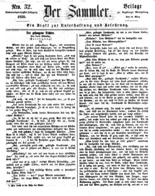 Der Sammler (Augsburger Abendzeitung) Dienstag 16. März 1858