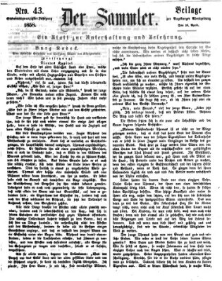 Der Sammler (Augsburger Abendzeitung) Samstag 10. April 1858