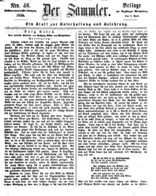 Der Sammler (Augsburger Abendzeitung) Samstag 17. April 1858