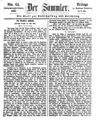 Der Sammler (Augsburger Abendzeitung) Samstag 29. Mai 1858