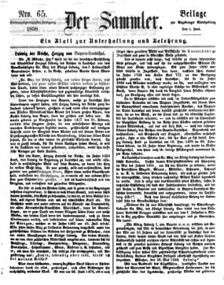 Der Sammler (Augsburger Abendzeitung) Dienstag 1. Juni 1858