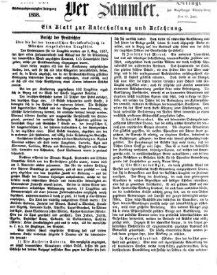 Der Sammler (Augsburger Abendzeitung) Donnerstag 10. Juni 1858