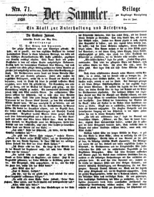 Der Sammler (Augsburger Abendzeitung) Dienstag 15. Juni 1858