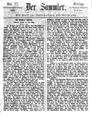 Der Sammler (Augsburger Abendzeitung) Dienstag 29. Juni 1858