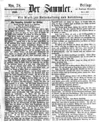 Der Sammler (Augsburger Abendzeitung) Donnerstag 1. Juli 1858