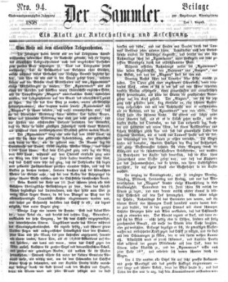 Der Sammler (Augsburger Abendzeitung) Samstag 7. August 1858