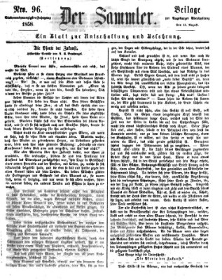 Der Sammler (Augsburger Abendzeitung) Freitag 13. August 1858