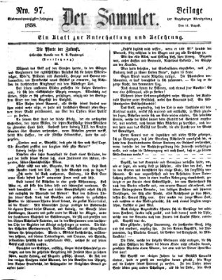 Der Sammler (Augsburger Abendzeitung) Samstag 14. August 1858