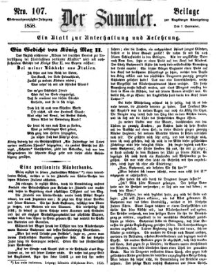 Der Sammler (Augsburger Abendzeitung) Dienstag 7. September 1858