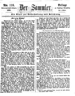 Der Sammler (Augsburger Abendzeitung) Dienstag 5. Oktober 1858