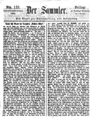 Der Sammler (Augsburger Abendzeitung) Dienstag 9. November 1858