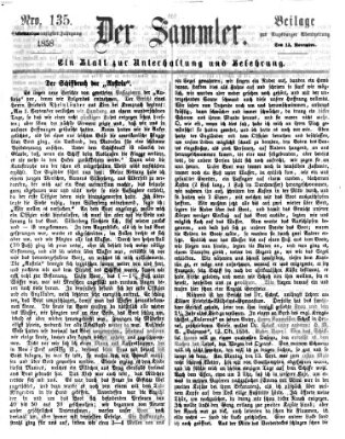 Der Sammler (Augsburger Abendzeitung) Samstag 13. November 1858