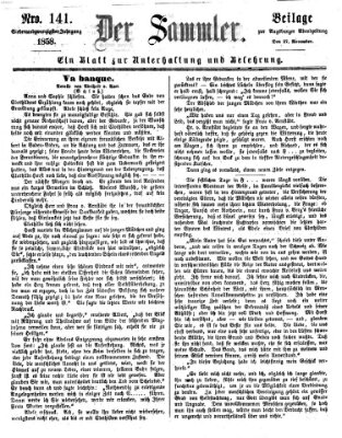 Der Sammler (Augsburger Abendzeitung) Samstag 27. November 1858