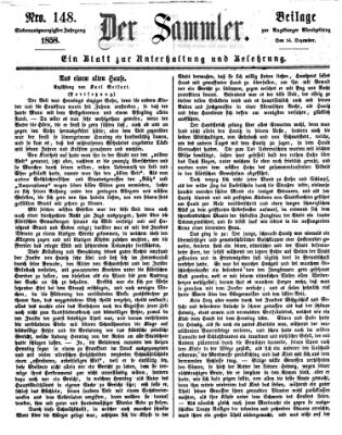 Der Sammler (Augsburger Abendzeitung) Dienstag 14. Dezember 1858