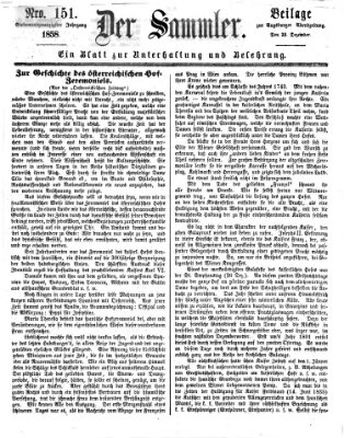 Der Sammler (Augsburger Abendzeitung) Donnerstag 23. Dezember 1858