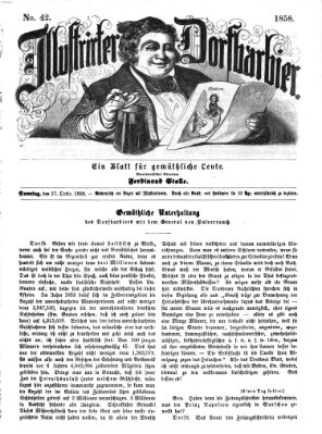 Illustrirter Dorfbarbier Sonntag 17. Oktober 1858