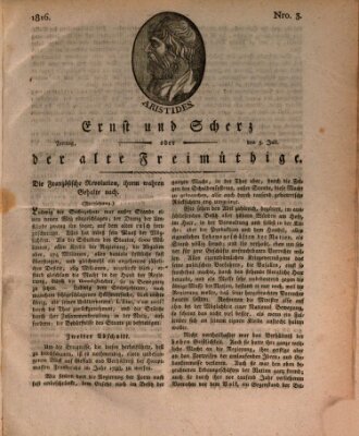 Ernst und Scherz oder Der alte Freimüthige Freitag 5. Juli 1816