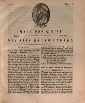 Ernst und Scherz oder Der alte Freimüthige Freitag 26. Juli 1816