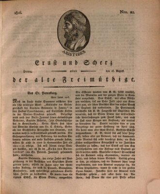 Ernst und Scherz oder Der alte Freimüthige Freitag 16. August 1816