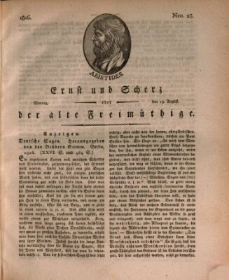 Ernst und Scherz oder Der alte Freimüthige Montag 19. August 1816