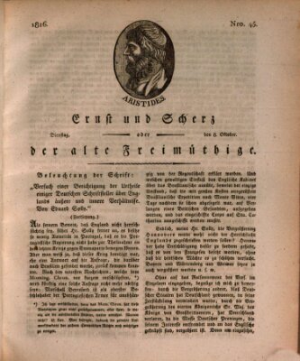 Ernst und Scherz oder Der alte Freimüthige Dienstag 8. Oktober 1816