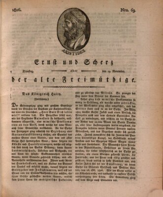 Ernst und Scherz oder Der alte Freimüthige Dienstag 19. November 1816