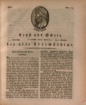 Ernst und Scherz oder Der alte Freimüthige Donnerstag 21. November 1816