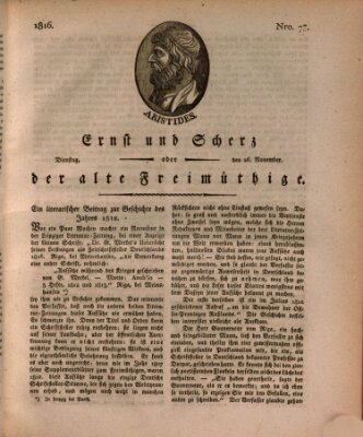 Ernst und Scherz oder Der alte Freimüthige Dienstag 26. November 1816