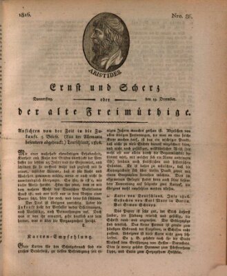 Ernst und Scherz oder Der alte Freimüthige Donnerstag 19. Dezember 1816