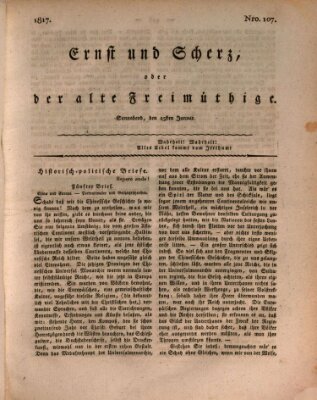 Ernst und Scherz oder Der alte Freimüthige Samstag 25. Januar 1817