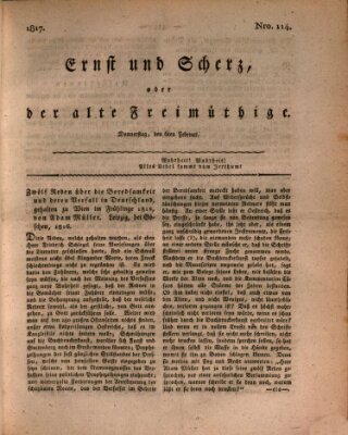 Ernst und Scherz oder Der alte Freimüthige Donnerstag 6. Februar 1817