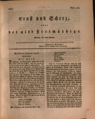 Ernst und Scherz oder Der alte Freimüthige Montag 10. Februar 1817