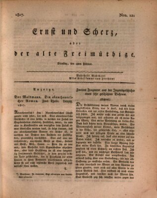 Ernst und Scherz oder Der alte Freimüthige Dienstag 18. Februar 1817